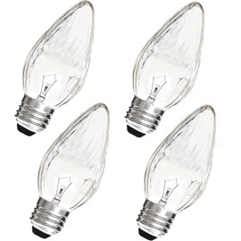 F15 40W Incandescent Light Bulbs, Daylight White 5000K,ge Light Bulbs 40 watt,Dimmable,E26 Medium Base,Vintage Wrinkle Glass Cover 4PACK