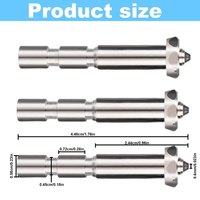 3pcs 0.6mm Integrated Nozzles for Anycubic Kobra 3 Max Combo,