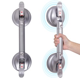 HEINSY 17inch Suction Shower Grab Bar, Portable Shower Handle Bar Suction Grip Bar Bathtub Handle with Strong Hold Suction Cup Fitting and Rapid Release for Bathroom(Max Capacity :300lb