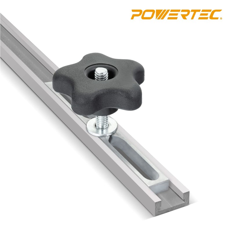 POWERTEC 71642 Miter Slot Hardware Kit (Slot Bars, Knobs, Screws,