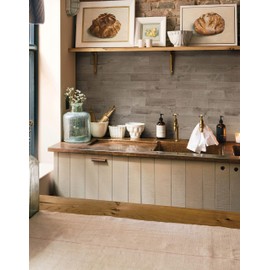 COLAMO Luxury Swatch Thick Rigid Mist Grey Peel and Stick Faux Wood Look Brick Tiles for Wall, Adhesive Shiplap Panels for Bathroom Accent Wall,Self Stick On Wooden Subway Tile for Kitchen Backsplash