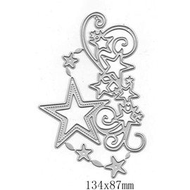 Star Cluster Edge Metal Die Cuts, Merry Christmas Snowflake Stars Border Flower Strip Cutting Dies Cut Stencils for DIY Scrapbooking Album Decorative Embossing Paper Dies Card Making