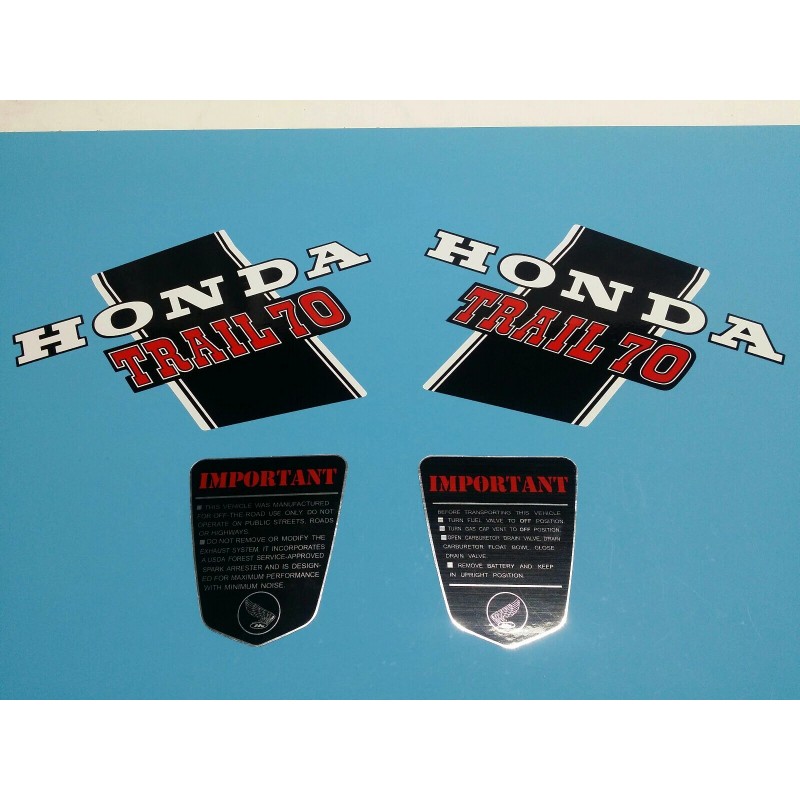 HONDA CT70 TRAIL70 1972 FRAME DECAL GRAPHIC SET (#H47)