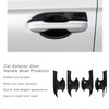 4PCs Car Exterior Door Handle Bowl Protector Glossy Black Cup