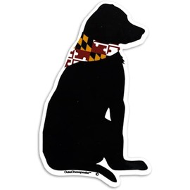 Maryland Flag Bandana Black Labrador Dog Magnet
