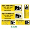 Dash Cam Recording Weatherproof Warning Stickers set of 5 Taxi