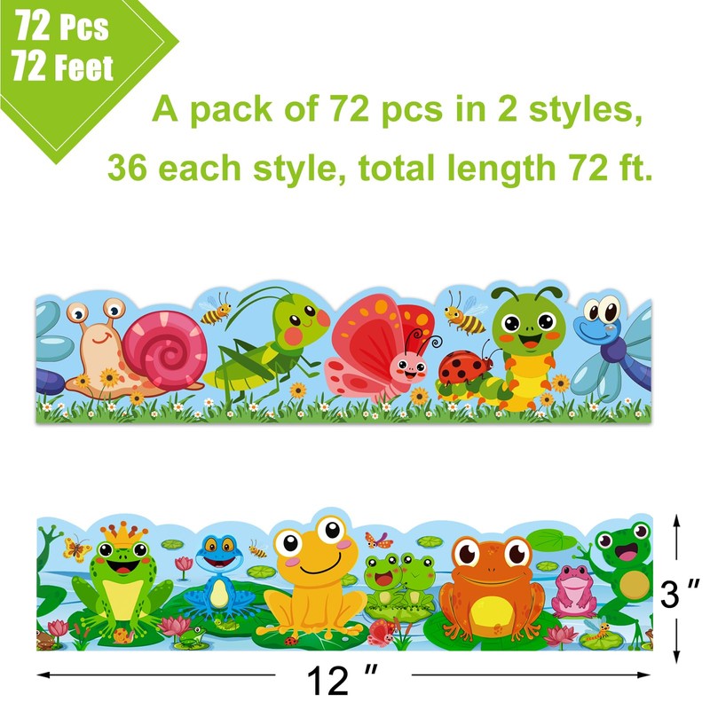 72 Feet Frogs Bulletin Board Borders Flower Insect Butterfly Borders