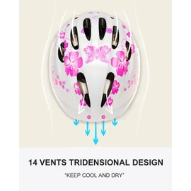 Girl Helmet for Bike,Kids Bike Pink Helmet for Girls Approximately Ages 3-10 Years Adjuastable and Multi-Sport, from Toddler to Kids CPSC Certicated