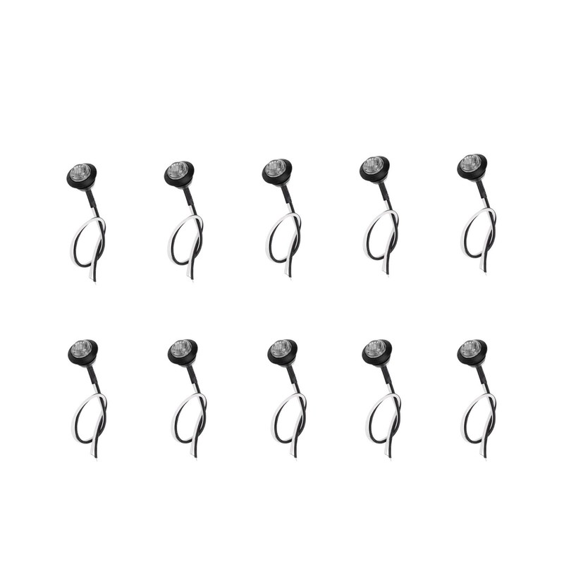 10pcs Side Marker Light 3LED IP68 Waterproof Round Clearance Indicator
