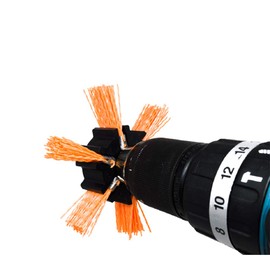 Benchmark Abrasives 4" Mandrel Mounted Nylon Flap Wheel, Medium Grit, 1/4" Drill Shank, Perfect for Rust or Paint Removal Sanding Finishing on Aluminum, Brass, Copper - (Orange)