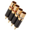 4Pcs RCA Sound Plug Carbon Fiber Gold Plated Oxidation Resistance