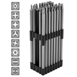 Renekton Extra Long Security Power Bit Set, 1/4" Shank, 6" Length,Premium Cr-V Steel, 32 Piece