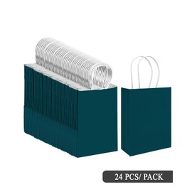 qiqee 24PCS Small Gift Bag with Handles Bulk 8.3x6 x3Inch Gift Bags Green Blue Bags Multiple Uses (Small Size)