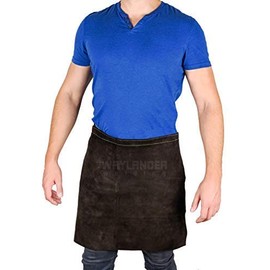 Waylander Welding Leather Waist Apron Heat Flame Resistant Heavy Duty Bib Dark Brown 24" x 24"