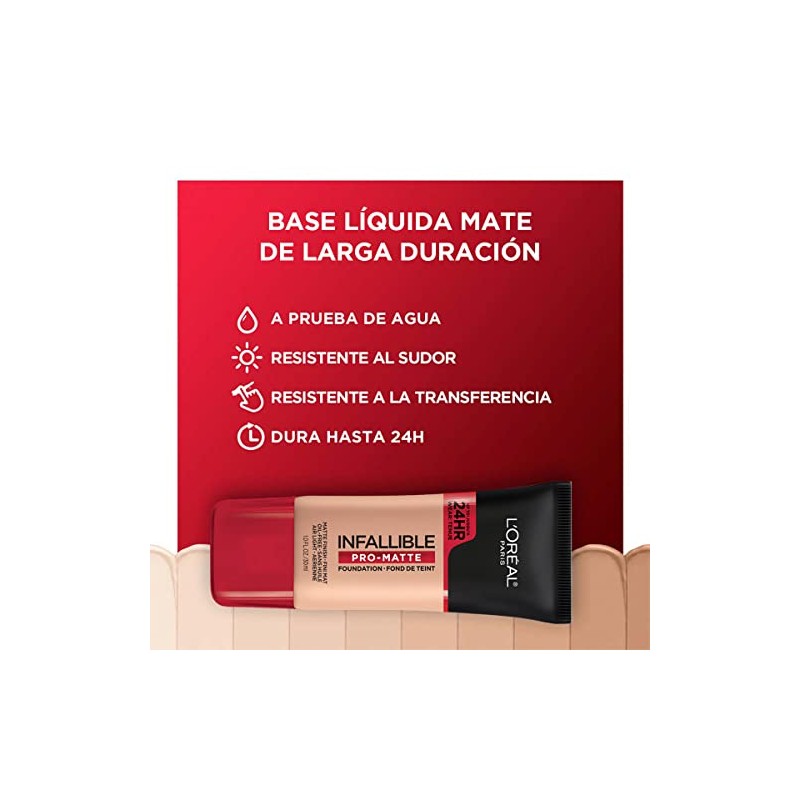 L'Oreal Paris, Base De Maquillaje Líquida De Larga Duración, Infallible