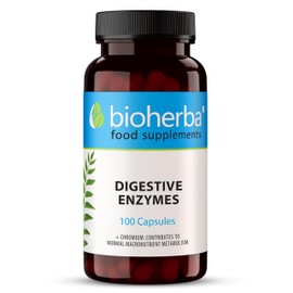 Digestive Enzymes Complex with Papaya, Bromelain & Chromium – 100 Capsules for Enzyme Support and Metabolism by BIOHERBA