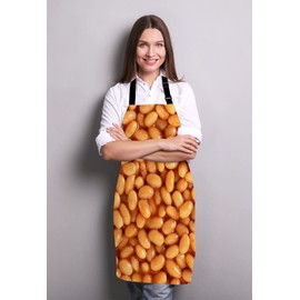 Wasach Funny Baking Apron Baked Beans – Novelty Cooking Chef Gift For Men – Womens Baking Gift Full BBQ Grilling Kitchen Apron