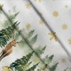 AIBIIN Christmas Tablecloth Winter Forest Golden Snow Deer Waterproof Tablecloth
