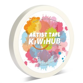 KIWIHUB Artist Tape for Watercolor Paper, White Art Masking Tape for Drafting Painting Canvas Framing - Acid Free, 0.6" x 180 FT