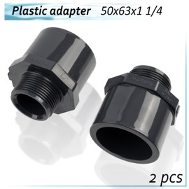 AERZETIX - K36330 - Set of 2 threaded nipples/double reducers - for gluing Ø63mm and Ø50mm - external thread 1 1/4" - made of plastic - PN 10 - connector for hose