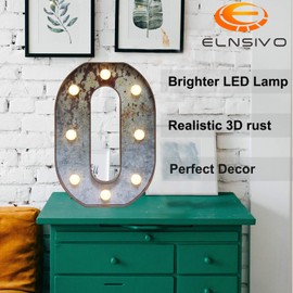 LED Marquee Light Up Letters Industrial Vintage Style Lighted Letters Rust Metal Effect Marquee Letter with Lights Illumination Letter Signs for Christmas Wedding Birthday Party Home Cafe Bar Decor-O