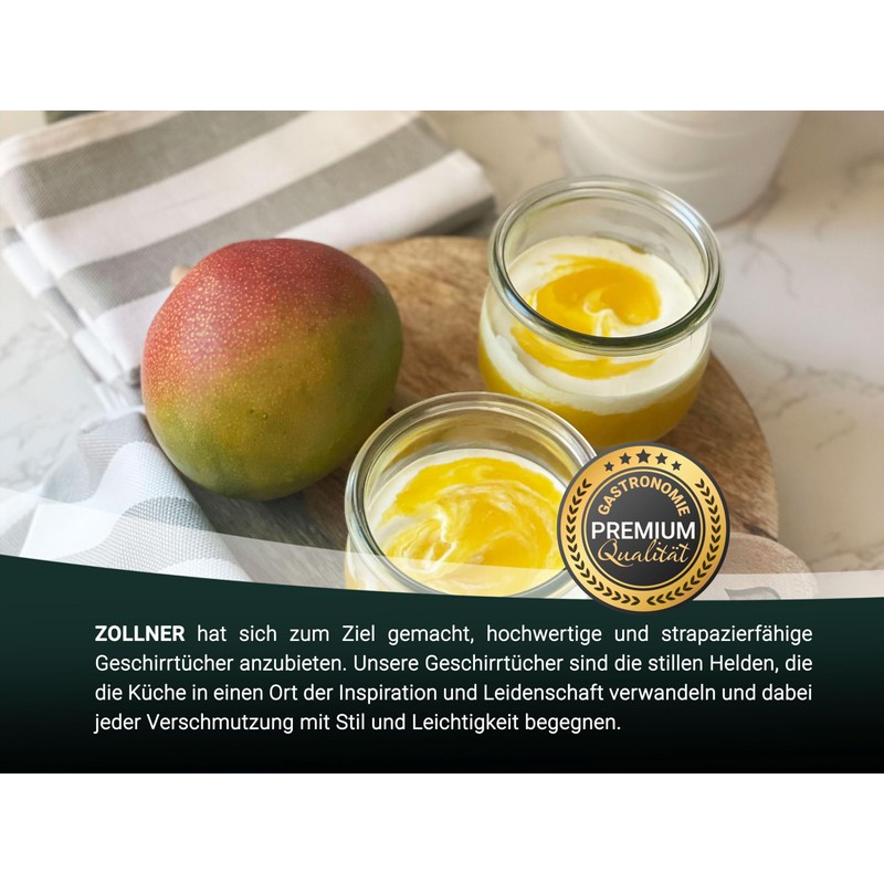 ZOLLNER Set of 5 Cotton Tea Towels in 50 x