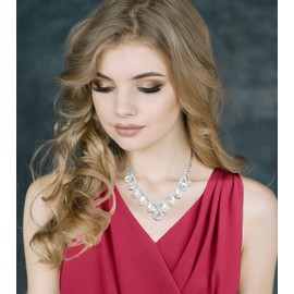 AN SHU Rhinestone Necklace Earrings Set Earrings Set Wedding Wedding Party