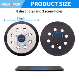 RUIHONGV 2 Pack Replacement Sander Pad Compatible with Makita, 5 Inch 8 Hole Hook and Loop Orbital Metal Sanding Pads for BO5030K BO5031K BO5041K