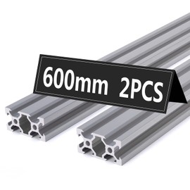 2PCS 600mm Silver V Type 2040 Aluminum Extrusion Profile European Standard Anodized Linear Rail Guide for 3D Printer Parts and CNC Machine