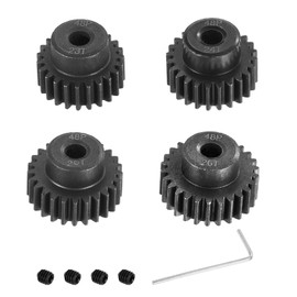 MECCANIXITY 4Pcs RC 48P Hardened Pinion Gear 1/8 Inch Shaft 23T 24T 25T 26T Motor Gears Carbon Steel for RC Car Boat Drone