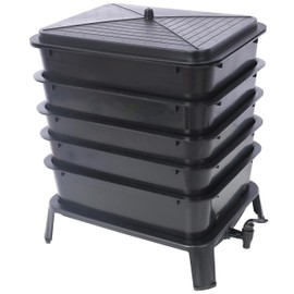 Udorich 5-Layer Worm Compost Bin for Sustainable Living, Easy Setup Worm Farm Kit for Recycling Food Waste, 50L Capacity