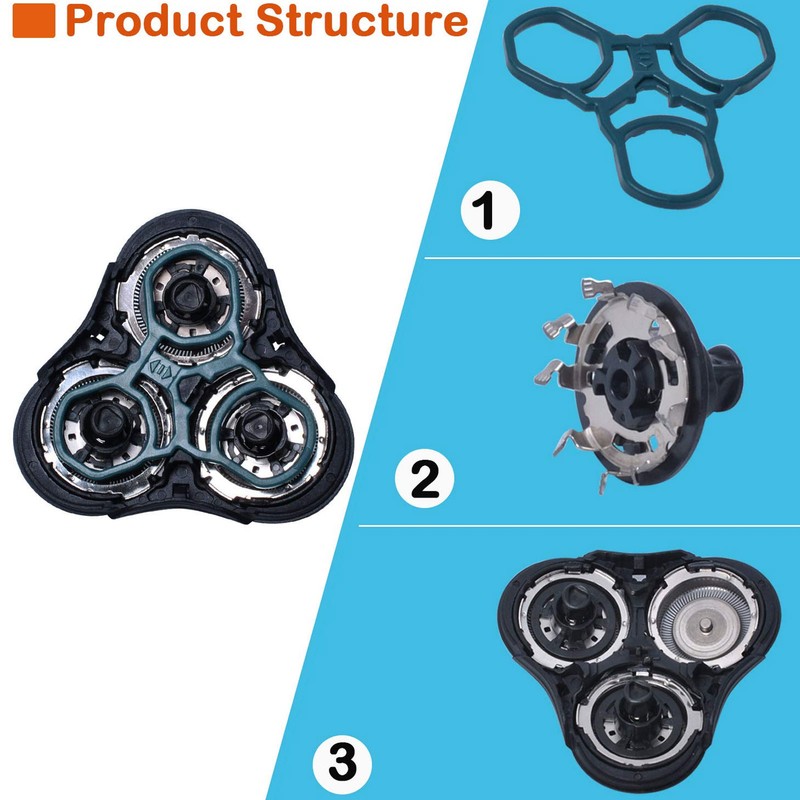 Replacement Shaver Head Electric Razor Cutter Replacement Head 3 Blades