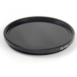 vhbw Universal Infrared Filter 720nm for Compatible with Camera Lenses with 52 mm Filter Thread - Circular IR Filter, Black