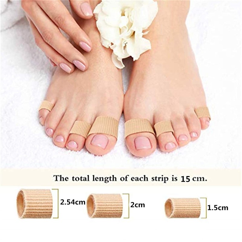 5 Stück Silikon Zehenschutz Schlauchbandage Fingerbandage Fingerschutz Gel Zehenpolster 15x2cm