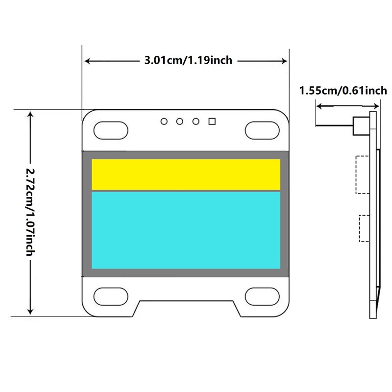 ideaspark 0.96" OLED Display Module with Protective Case 128x64 SSD1306