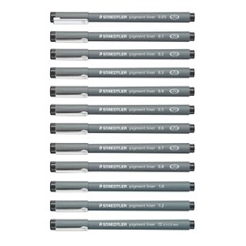 Staedtler 308 AMZ 02 - Pigment Liner Pack, Basic Equipment for Centre Tangle 12 Pieces