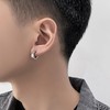 Silver Plated Small Hoop Earrings for Men Black Small Hoop
