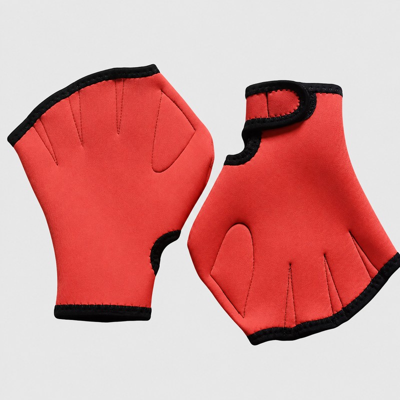 Webbed Swim Gloves with Adjustable Wrist Strap for Swimming, Diving