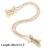 BTSKY 2 Pieces Natural Cotton Curtain Rope Tiebacks-Handmade Curtain Decorative