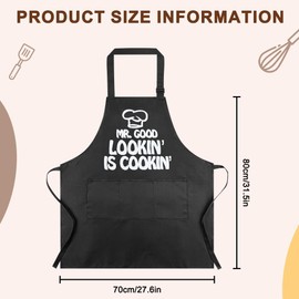 Aomig Kitchen Apron Couple Chef Aprons, Kitchen Adjustable Bib Apron with 3 Pockets Cooking Kitchen Chef Aprons, Waterproof Apron Women Men Chef Bakers Apron for Home Kitchen, Restaurant, Coffee House