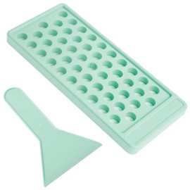 Kit de bandeja de llenado de bálsamo labial y espátula, soporte de 50 tubos para hacer bálsamo labial de bricolaje, compatible con tubos vacíos de 5,5 ml, verde