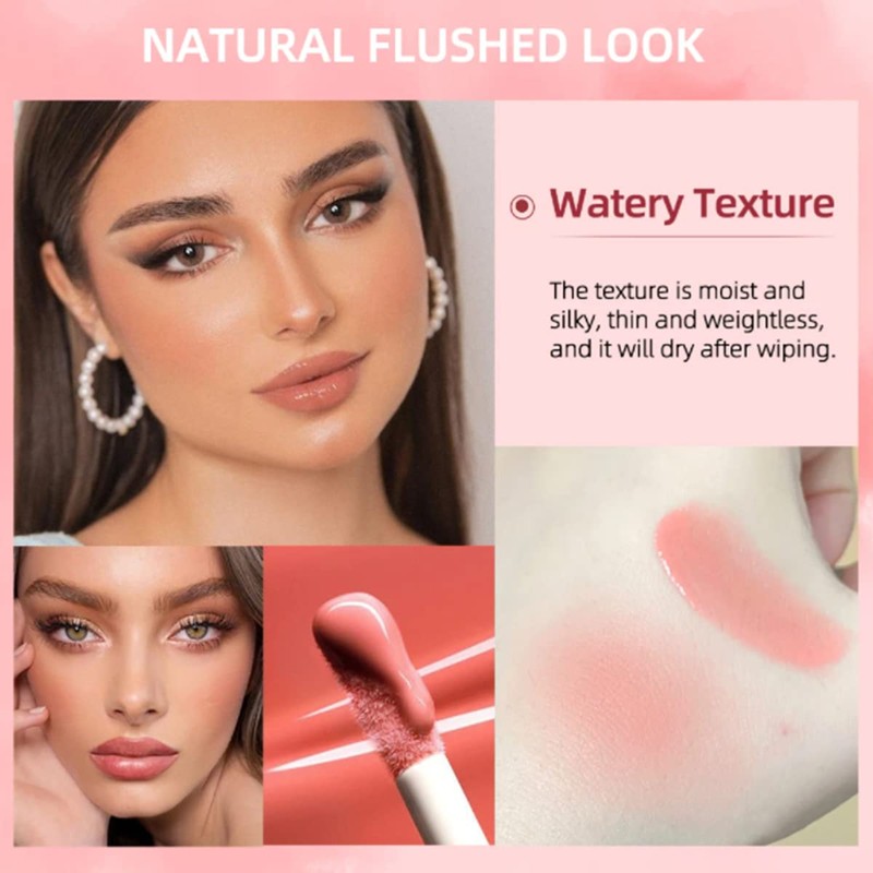 Liquid Blush for Cheeks, Lightweight, Natural Looking, Silky Smooth Creamy