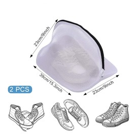 Pack of 2 Shoe Bags Washing Machine, Mesh Laundry Bag for Shoes, Trainers, High Protection Mesh Shoe Bag for Washing Machine, Storage and Travel Organiser
