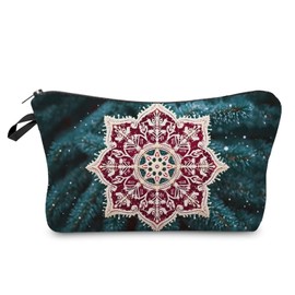 Livel lhood Floral Mandala Makeup Bag Cute Small Organizer Zipper Pouch Floral Mandala Cosmetic Bag Birthday Present for Women Friends-1, hzj0787