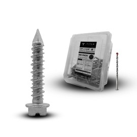 100-Pack High-Performance 1/4 x 1-1/4" 410 Stainless Steel Hex-Head Concrete Screws