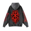 MAGITUTU Unisex Retro Berserks Washed Hoodie Men Anime Novelty 3D