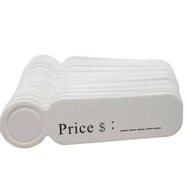 100Pcs Price Tags Selling Price Marking Label Hanging Display Tag for Product Clothes Jewelry Price Labels(White+Kraft)