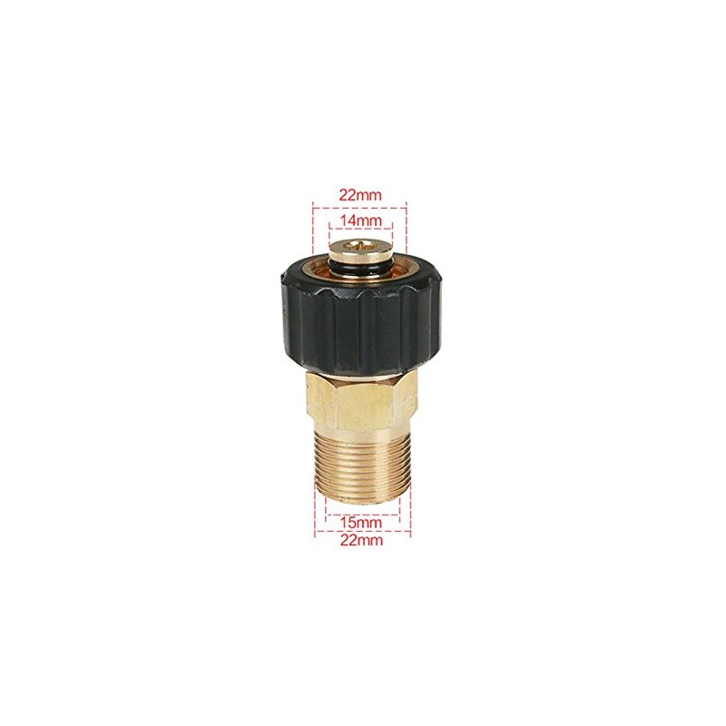 NUZAMAS High Pressure Washer Connector M22 to M15 Thread Brass