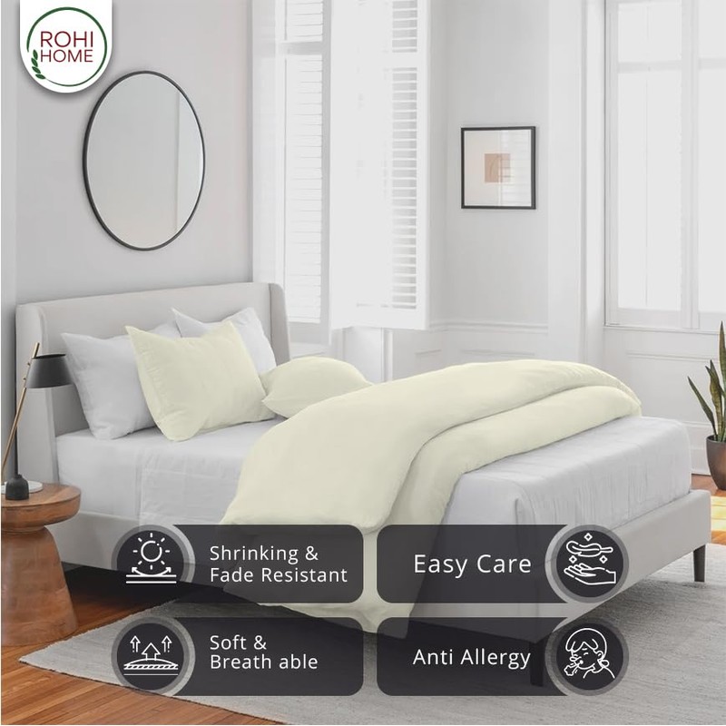Rohi Easy Care plain Single Duvet Cover set – Soft