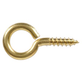 Hillman Hardware Essentials Solid Brass Large Eye Screw 0.135" x 1-3/8" 4 Pack 851844